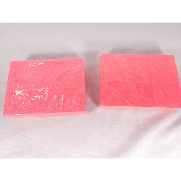 100 Hot Pink A6 Card Envelopes - 6.5" x 4.75" - Square Flap parchment look - Picture 2 of 5
